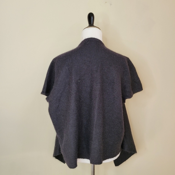 Eileen Fisher wool mohair black short cardigan - Picture 3 of 8